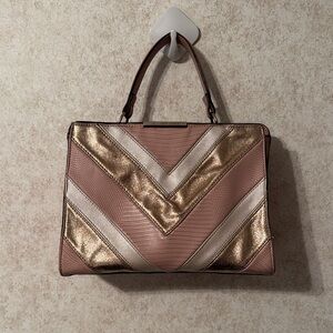 JLO blush pink purse. Elegant Pink and Gold Women's Handbag